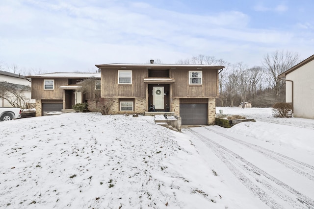 raised ranch with a garage