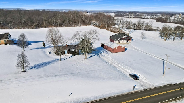 view of snowy aerial view