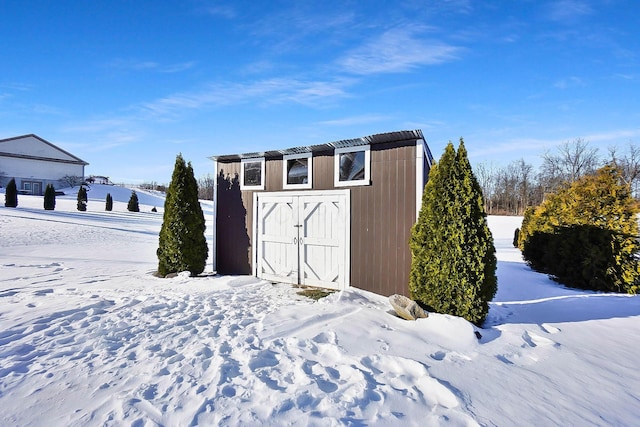 view of snow covered structure