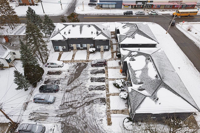 view of snowy aerial view