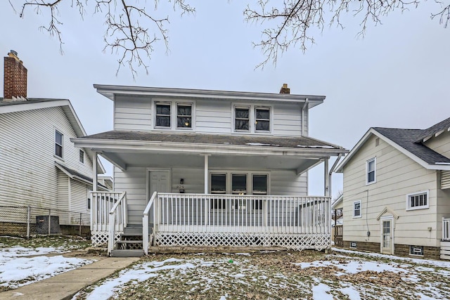 view of front of home with covered porch