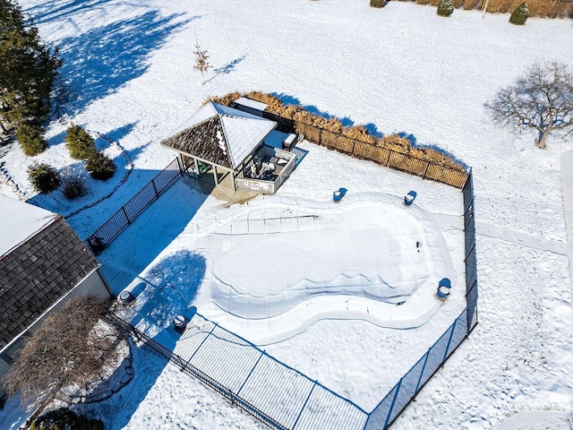 view of snowy aerial view