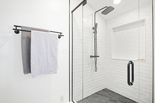 bathroom featuring walk in shower