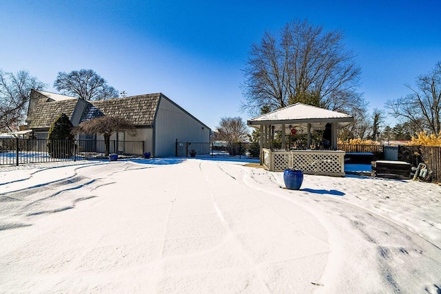 view of yard with a gazebo