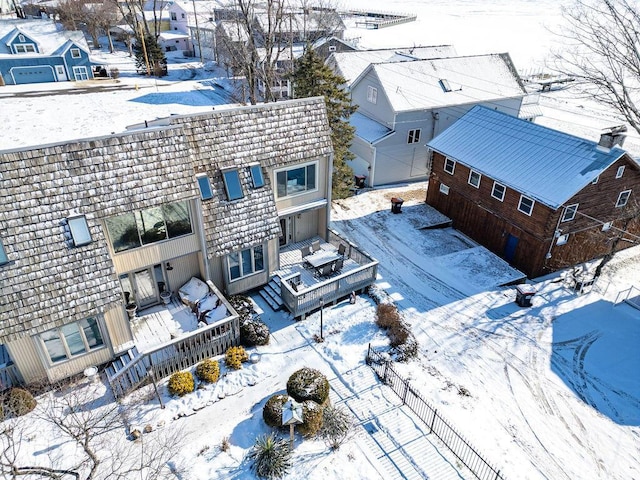 view of snowy aerial view