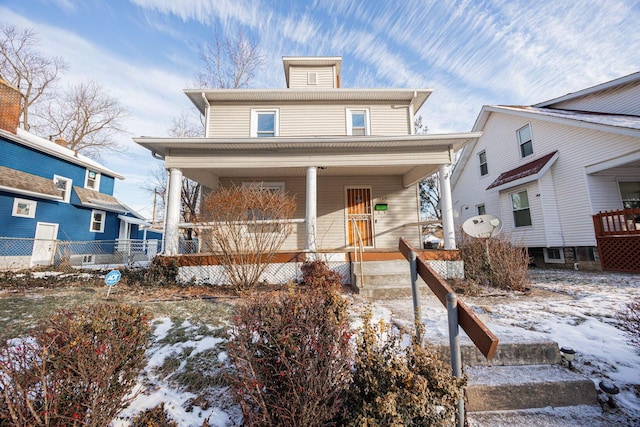 view of front of house featuring covered porch