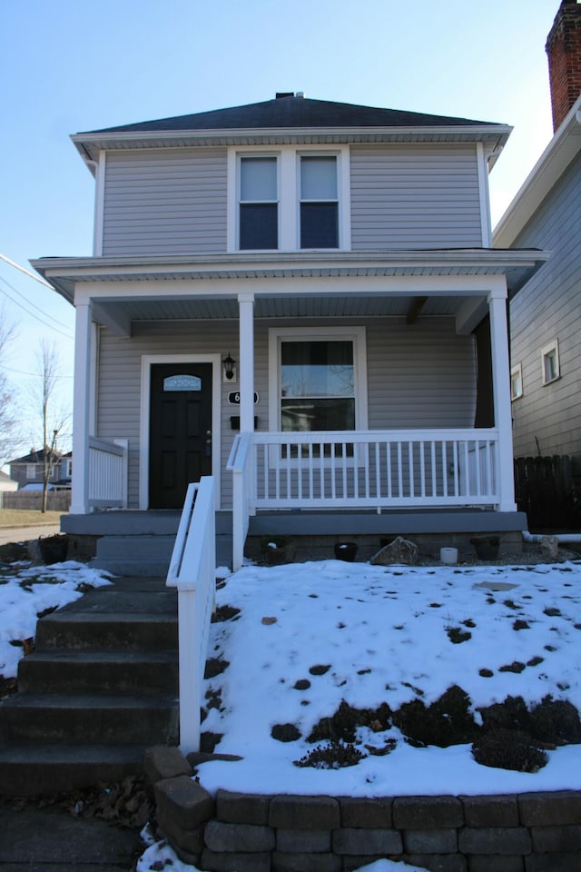 view of front of house with covered porch