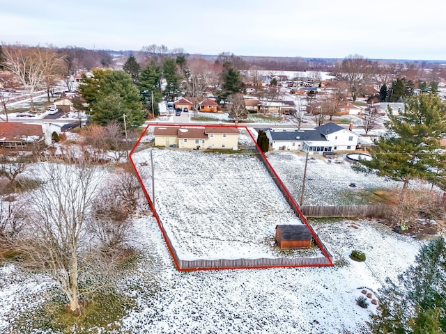 view of snowy aerial view