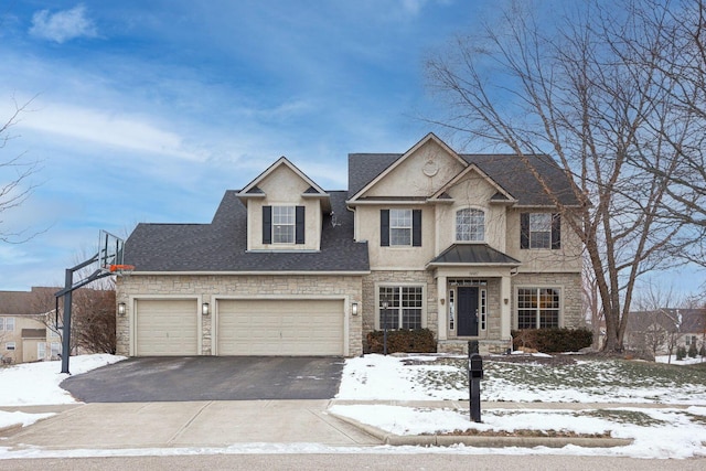 view of front facade with a garage