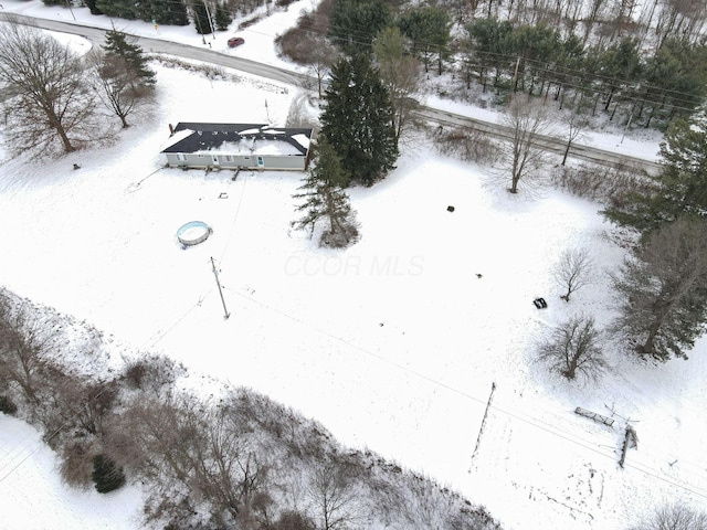 view of snowy aerial view