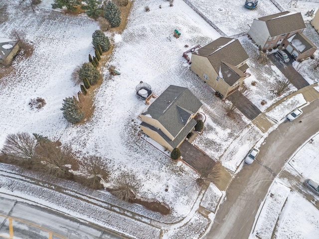 view of snowy aerial view