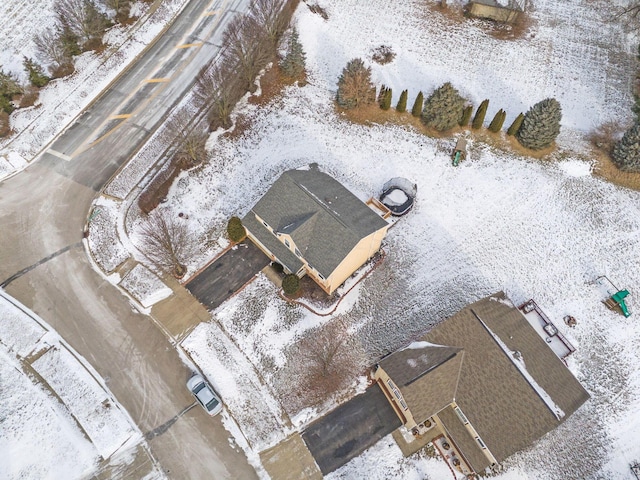 view of snowy aerial view