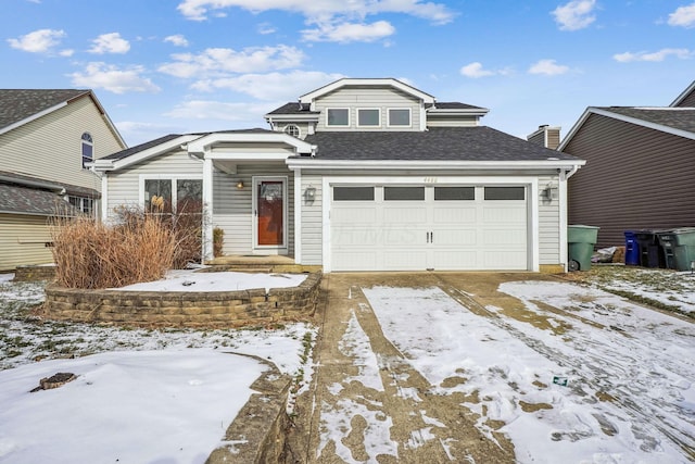 view of front property featuring a garage