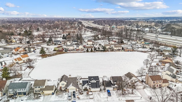 view of snowy aerial view