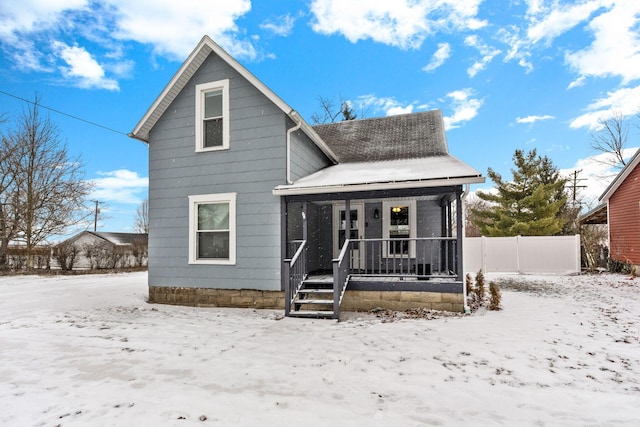 view of front of home featuring a porch