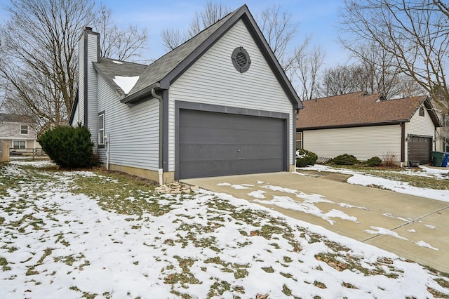 view of snow covered property