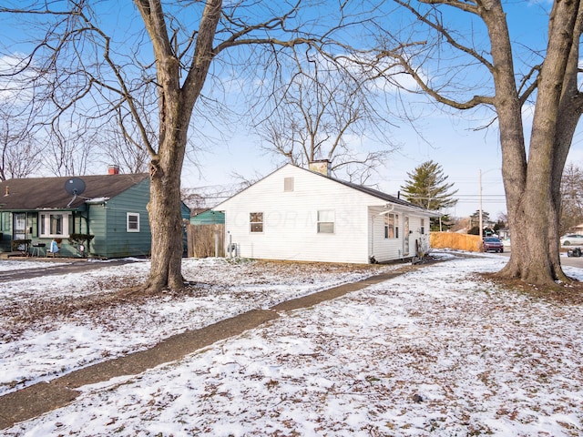 view of snowy exterior