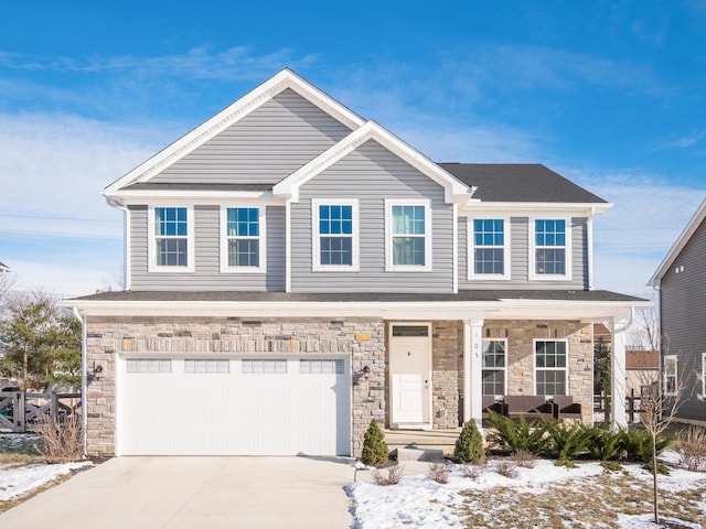 view of property with a garage