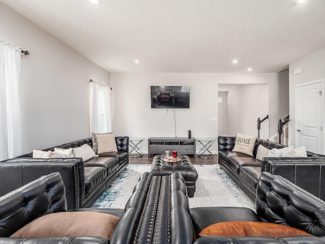 living room featuring hardwood / wood-style flooring