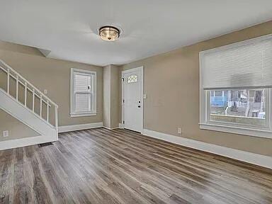 foyer featuring hardwood / wood-style floors