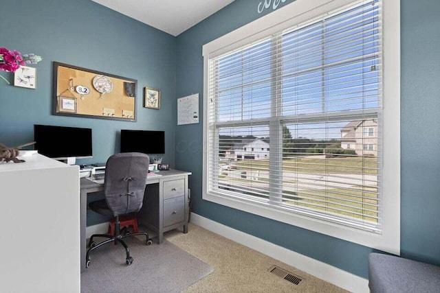 office area with carpet