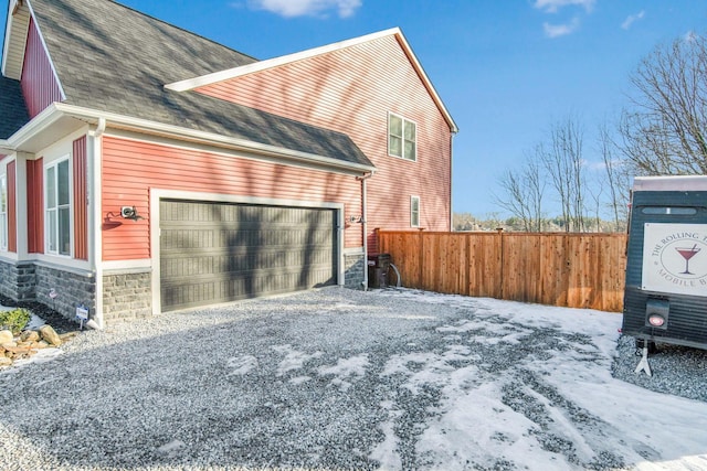 view of snow covered exterior