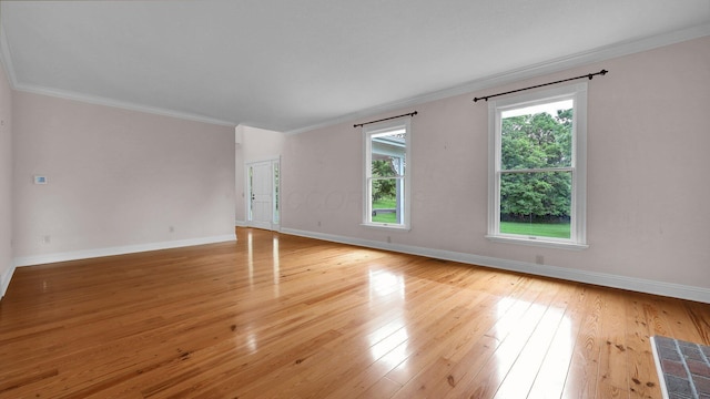 1859 Hardscrabble Rd, Alexandria, OH 43001 - unfurnished room featuring baseboards, ornamental molding, and light wood-style flooring