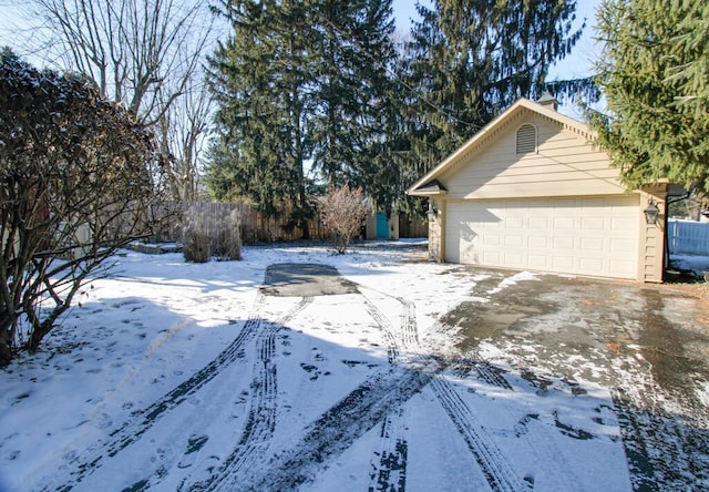 view of snow covered property