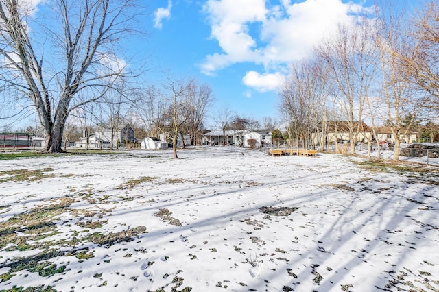 view of snowy yard