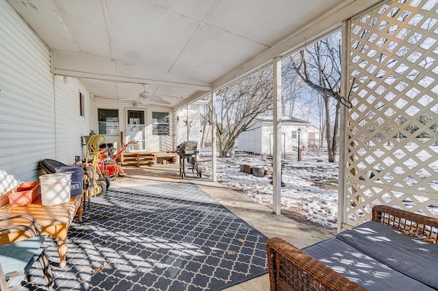 view of sunroom