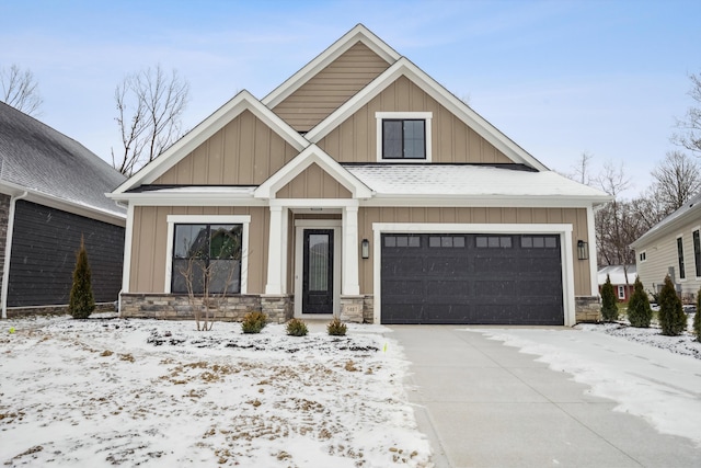 craftsman-style house with a garage