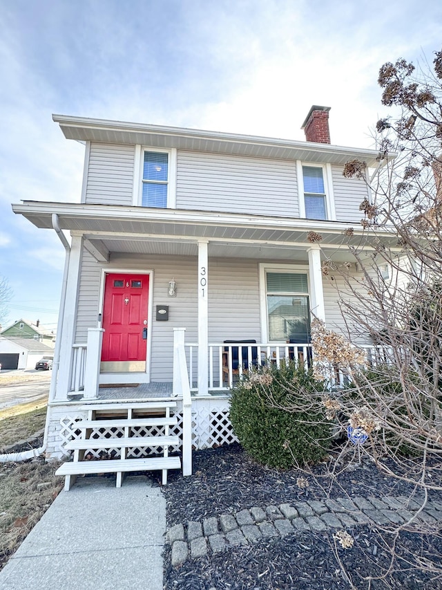 view of front of home featuring covered porch