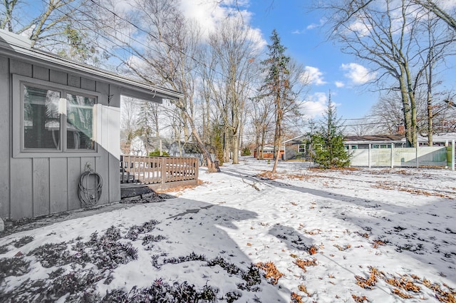 view of snowy yard