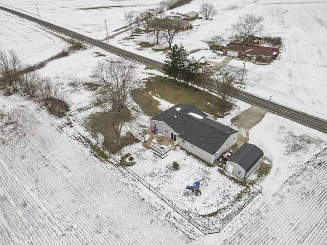 view of snowy aerial view