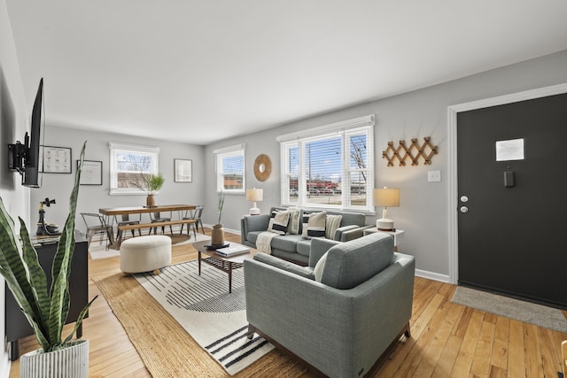 living room featuring hardwood / wood-style flooring