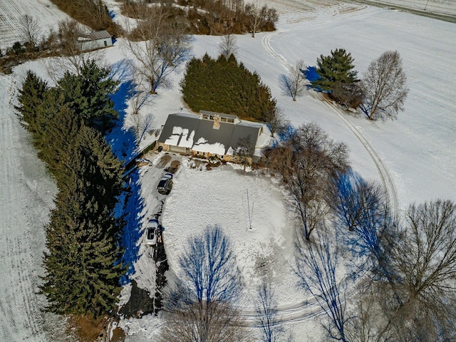 view of snowy aerial view