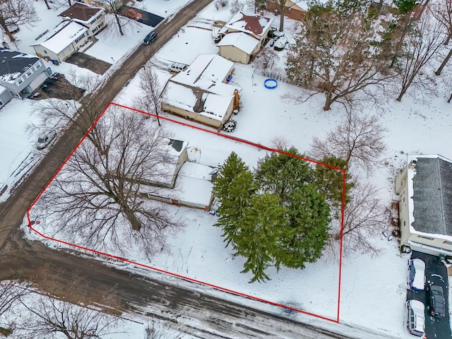 view of snowy aerial view