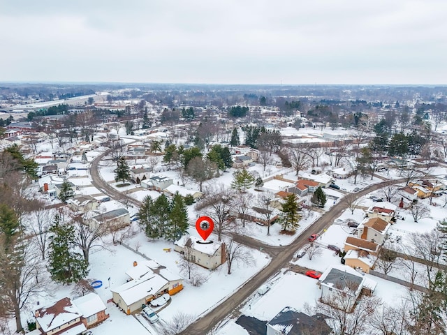 view of snowy aerial view