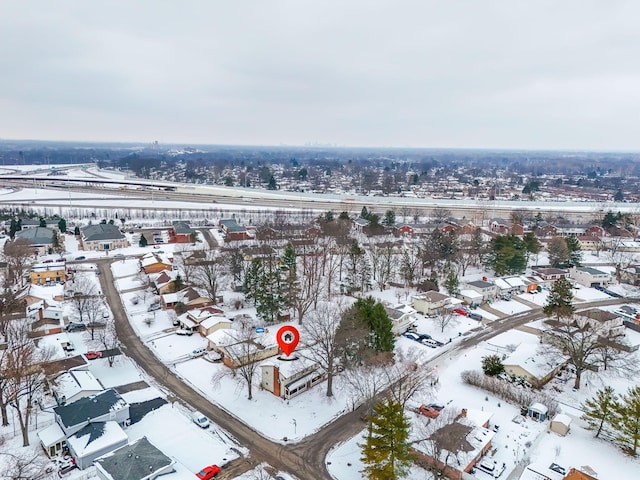 view of snowy aerial view