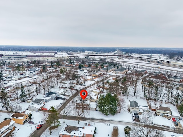 view of snowy aerial view