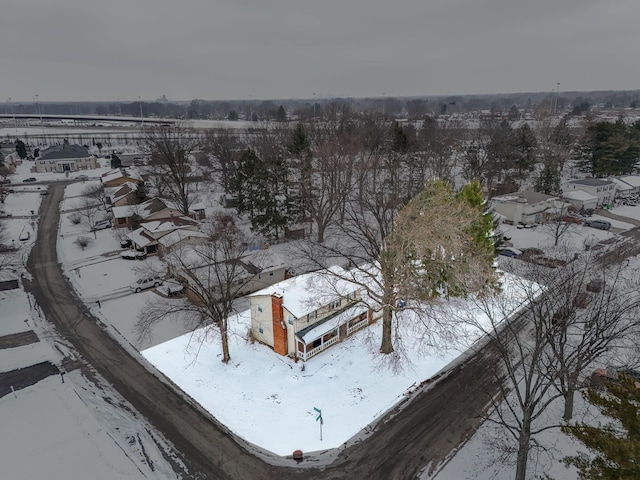 view of snowy aerial view