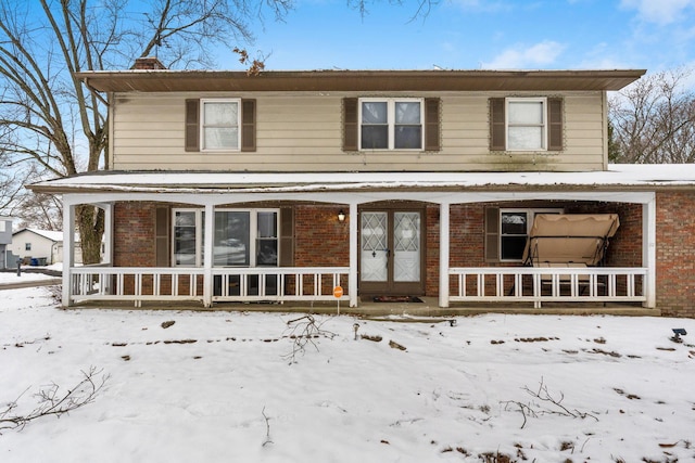 view of front of property with covered porch