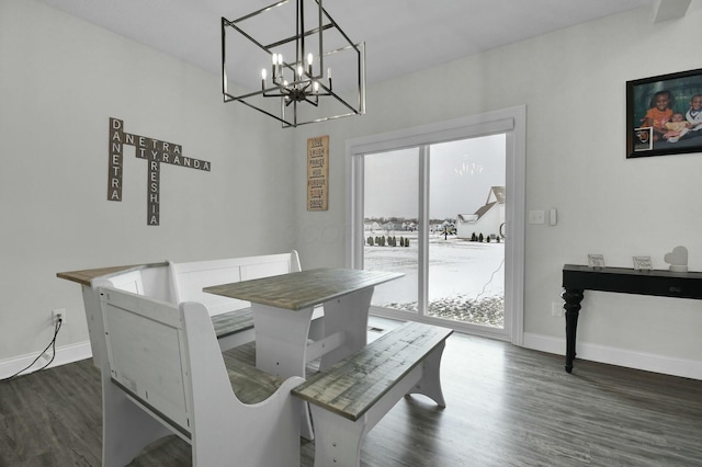 dining room featuring dark wood-type flooring