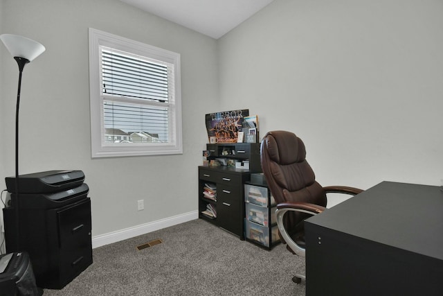 view of carpeted office