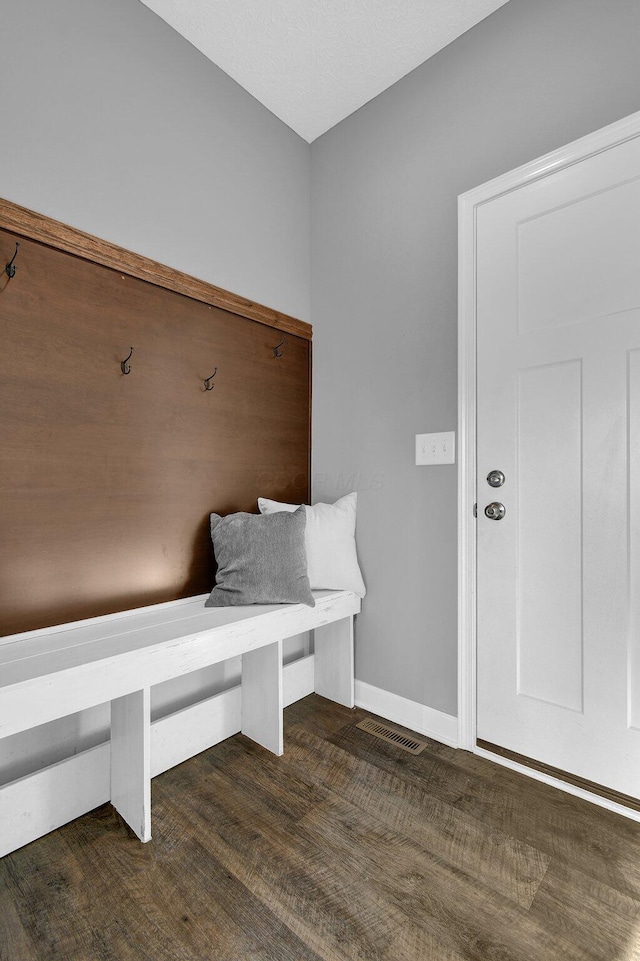 mudroom featuring dark hardwood / wood-style flooring