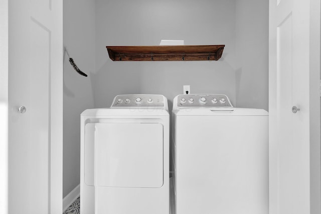 laundry area featuring washer and dryer