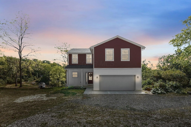 view of front of house featuring a garage