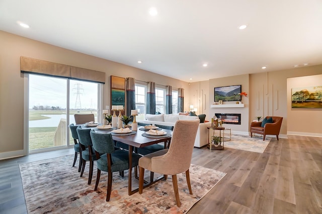 dining area featuring light hardwood / wood-style flooring