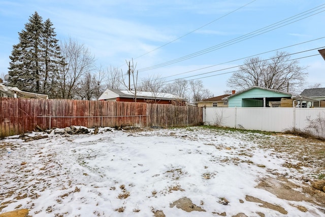 view of snowy yard