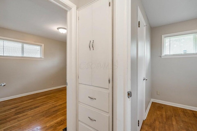 interior space featuring dark wood-type flooring